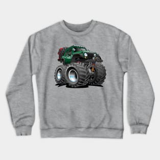 Off road 4x4 green jeeper cartoon Crewneck Sweatshirt